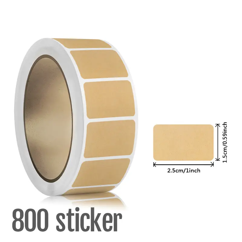 1Roll Kraft Paperblank Can Write Name Self-adhesive Sealing Gift Stickers Home Packaging Seal Labels Rectangle - Image 7