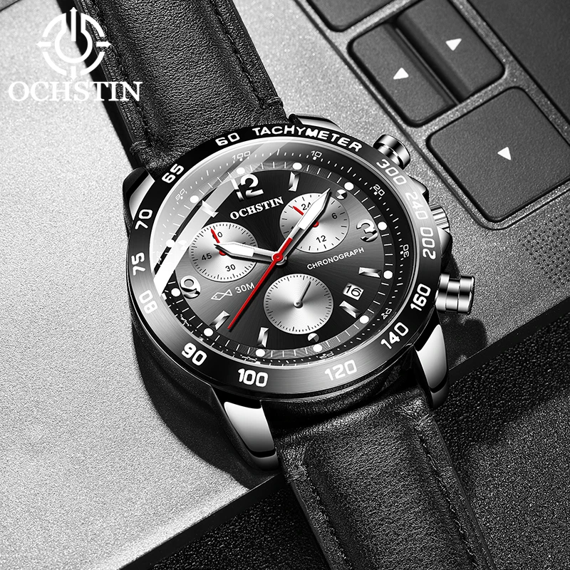 Ochstin Personalized Trend Multi functional Quartz Movement Waterproof Watch New 2024 Pilot Series Men's Quartz Watch