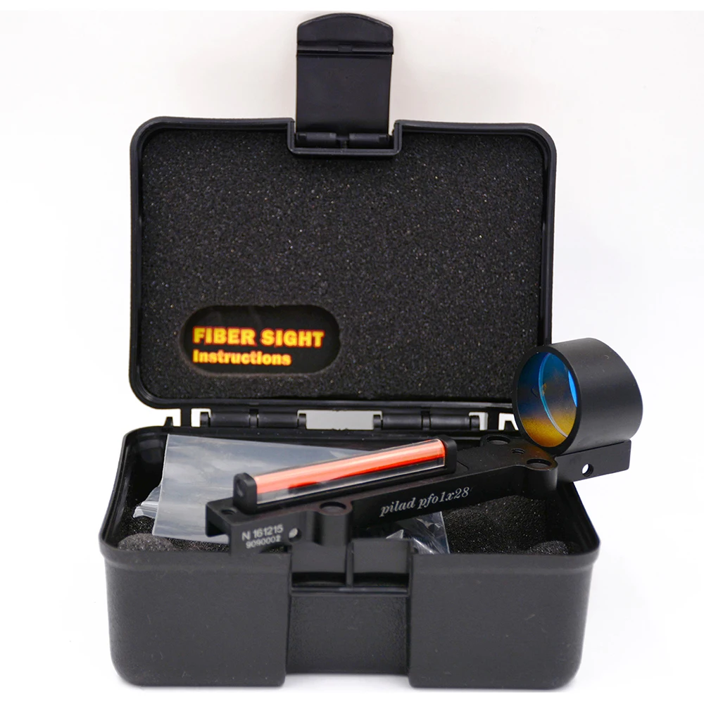 1x28 Red Green Fiber Optic Sight Red Dot Collimator Sight 11mm Rail For Shutgun Hunting Scope