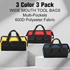 Tool Bag for Men, Heavy Duty Tool Bag Wide Mouth Tool Tote for Various Tools, Electrician Mechanic (Blue, Red, Yellow, 13 Inch) 2