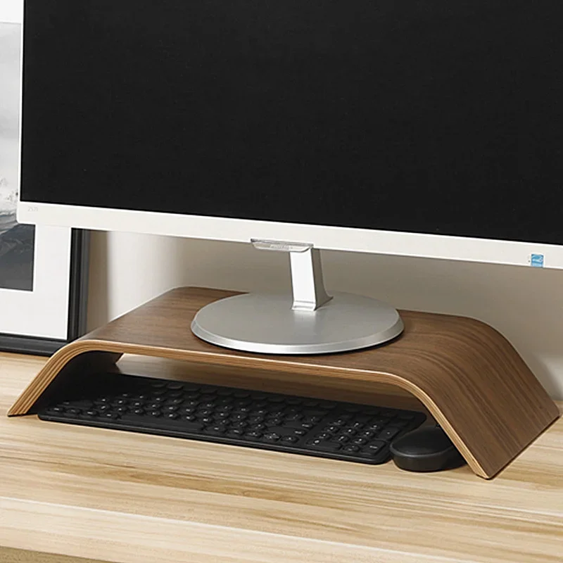 walnut-color-desktop-computer-storage-vertical-base-display-height-frame-support-enhances-desk-organization