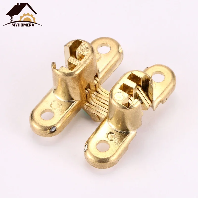 4 Pieces Hidden Hinges 12x42MM Invisible Concealed Barrel Cross Door Hinge