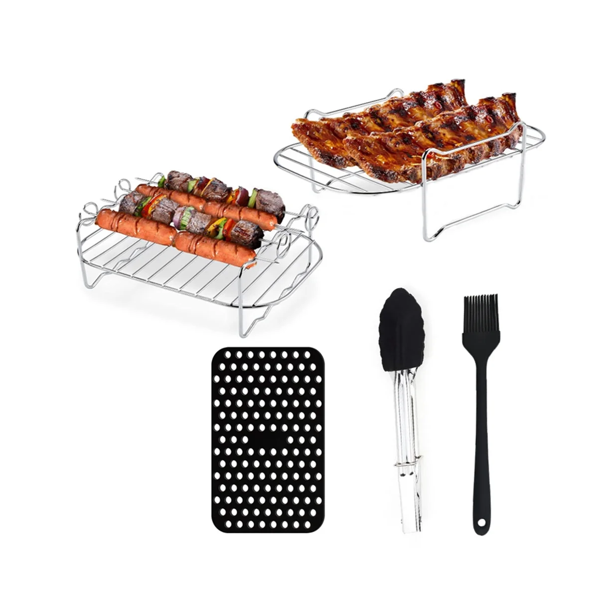 Steamer Assar Rack Air Fryer Acessórios Cozinhar Grill Racks para Ninja Instant Vortex Philips Aço Inoxidável