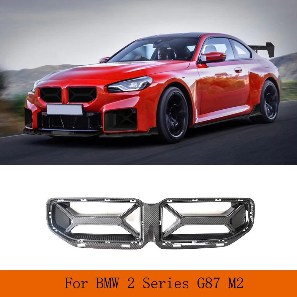 

Car Front Grille For BMW 2-Series G87 M2 2023+ Coupe 2-Door Prepreg Dry Carbon Fiber Front Bumper Grille Frame Car Body Kits