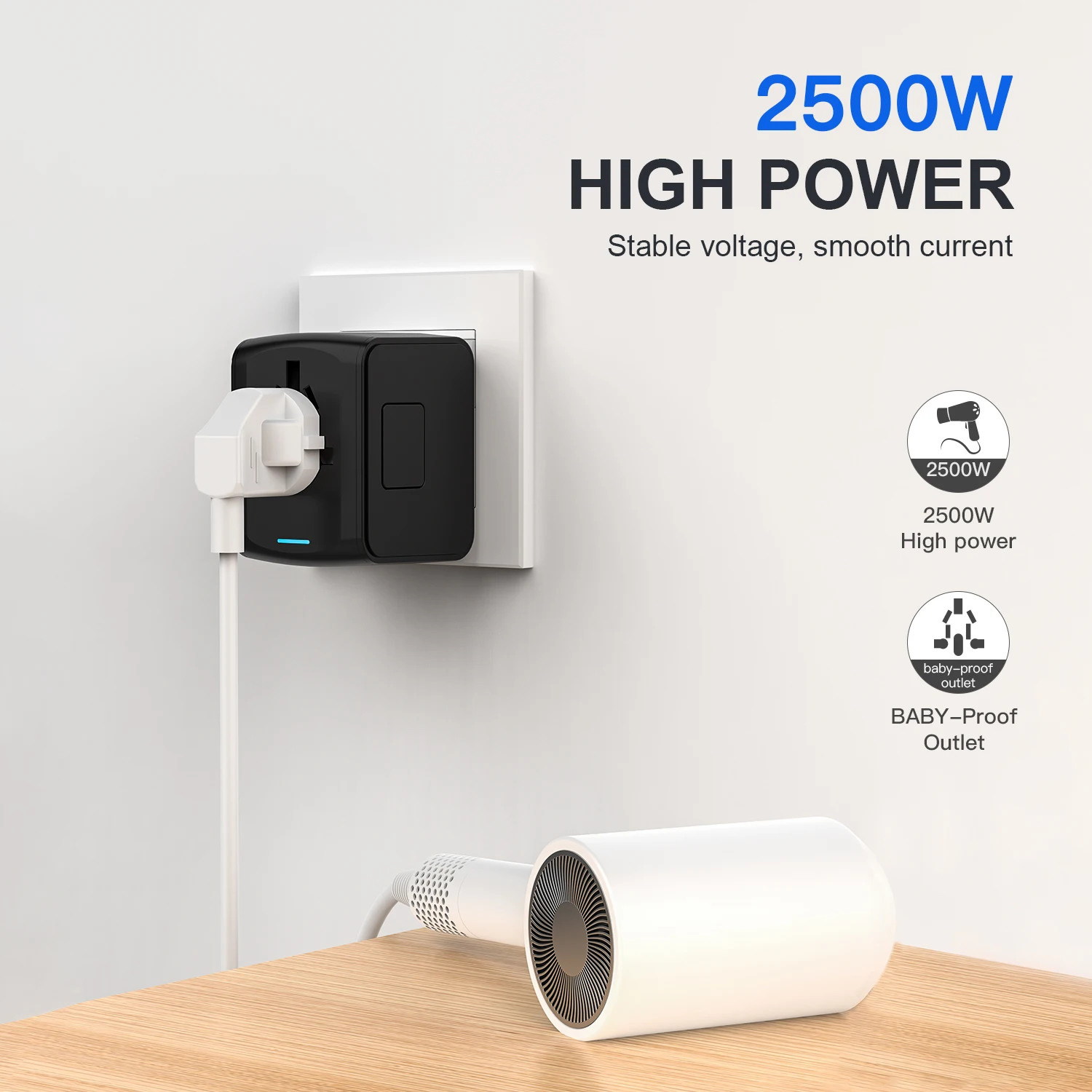 High-Speed Universal Travel Adapter with Multi-USB Ports