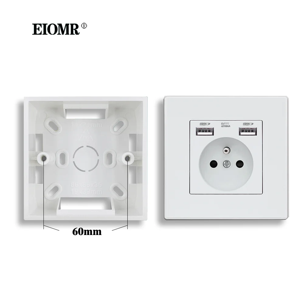 Socket Switch Box External Mounting Box 86mm*86mm*35mm for EU UK Standard Switch Socket For Wall Surface
