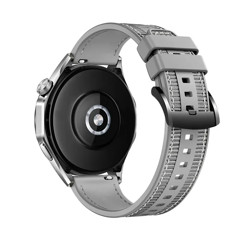 Universal 22mm Silicone & Nylon Woven Smart Watch Strap - Premium Design Bracelet