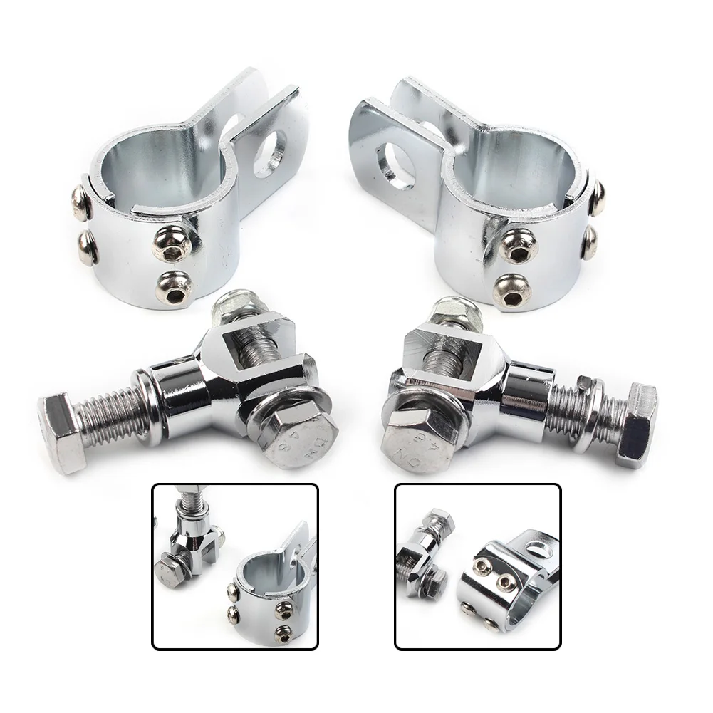 

1.25" Chrome Motorcycle Engine Crash Bar Highway Foot Peg Mount Clamp Bracket Kit For Harley Motorbikes