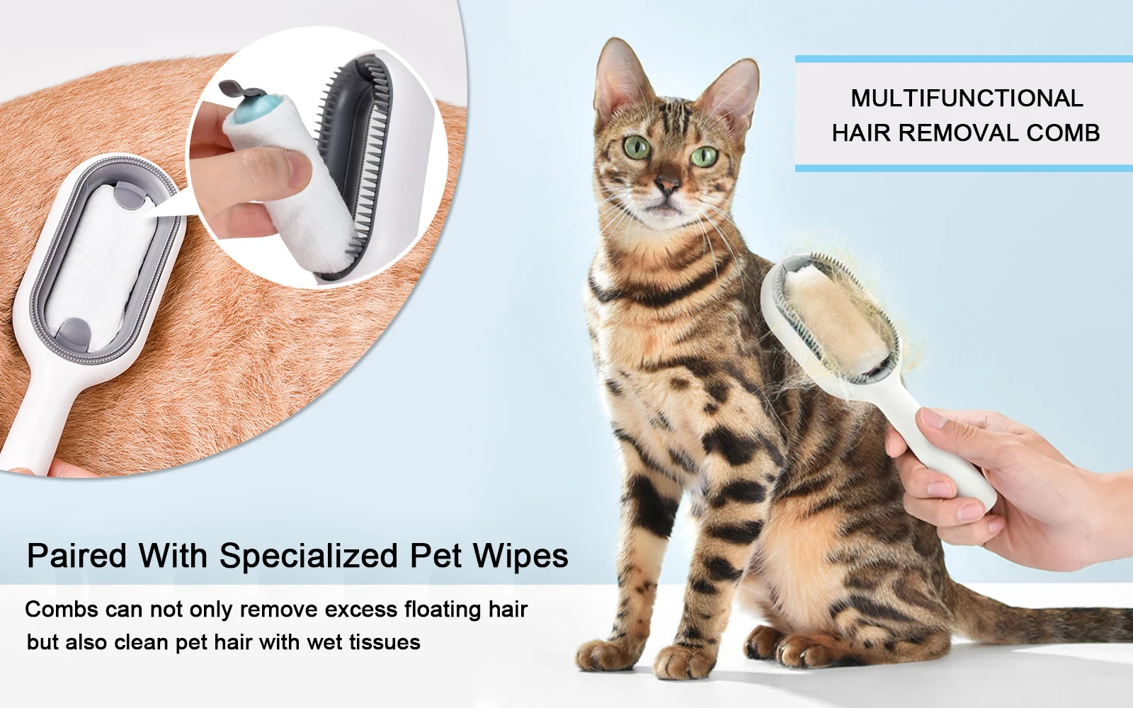 Double Sided Cat Cleaning Comb Cat Hair Remover to Remove Floating Hair Sticky Fur Pet Grooming Brush Cat Dogs Cleaning Supplies