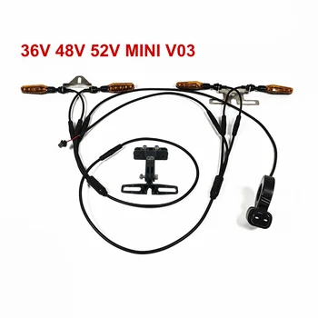 LinHi bicicletta elettrica V03-36V 48V 52V 72V Flusso flash indicatori di direzione Cavo impermeabile mini set di luci