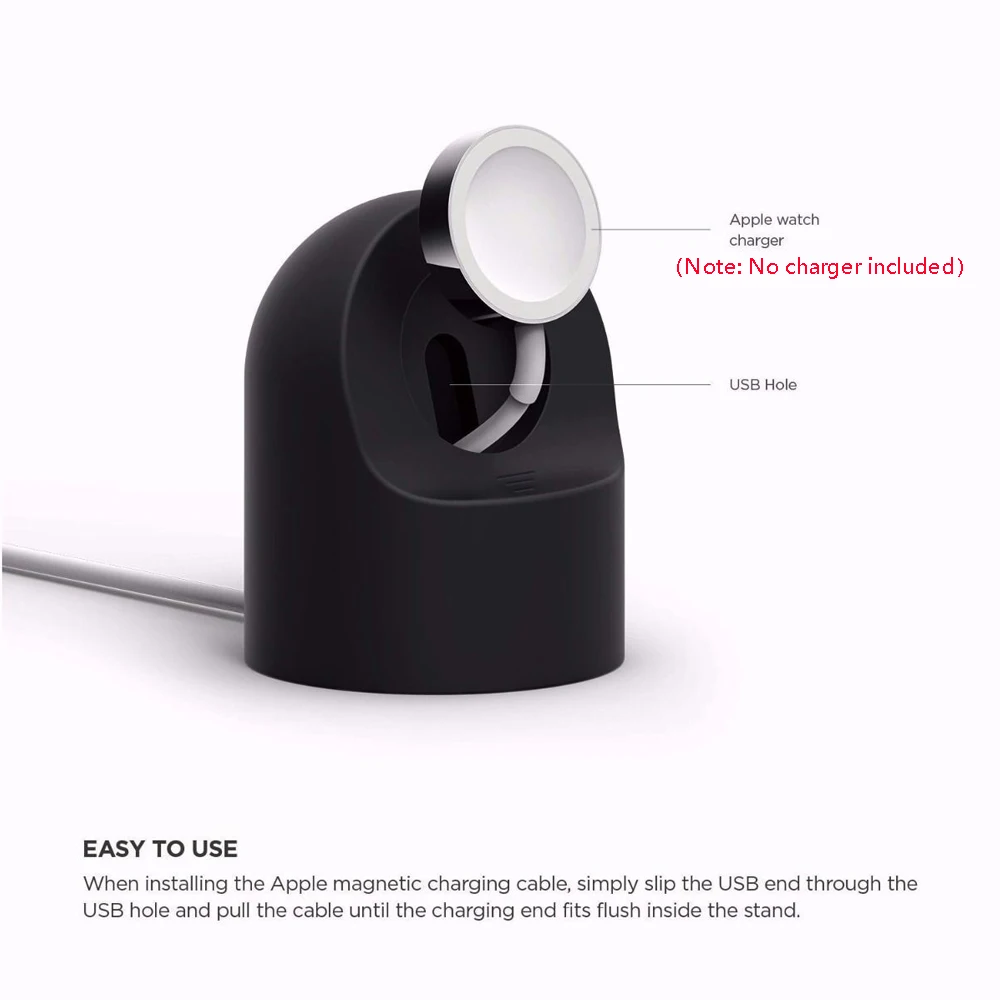 Soft silicone watch stand for Apple Watch series 8/7/6/5/4/se Solid minimalist iWatch desktop charging stand not include charger