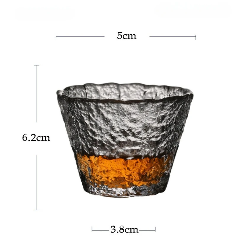 Japanese Gold Hammered Glass Ins Style Kung Fu Tea Gold Rimmed Sake Cup Master Tea Bowl Set Home Kitchenware tea cup,glass tea set