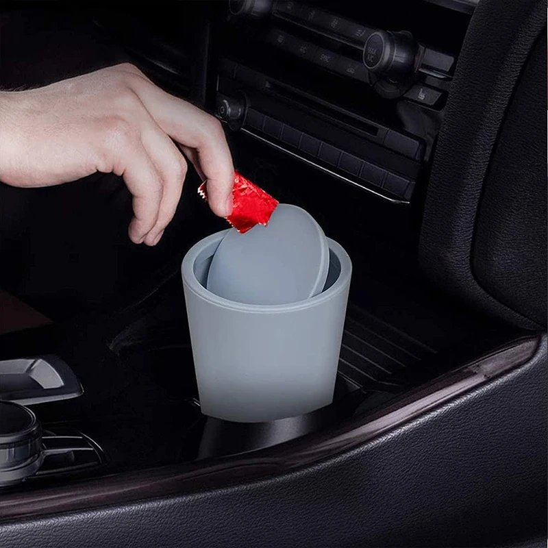 Car Trash Can Mini Plastic Waterproof Portable Mini Can for Interior Office Home