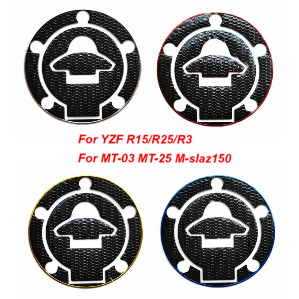 For Yamaha YZF R15 R25 R3 MT-03 MT03 MT-25 MT25 M-slaz150 Motorcycle Accessories Fueltank Cap Sticker Decal Cover Pad Protector