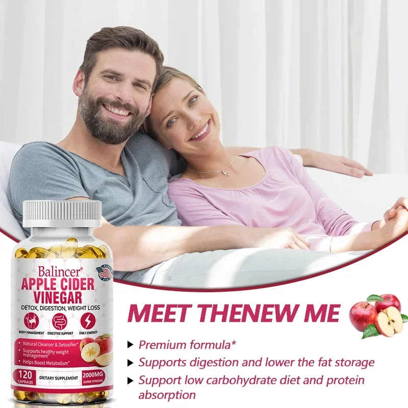 Fat Burner Apple Cider Vinegar Gummies Apple Cider Vinegar Supplement Capsules with Magnesium Green Tea for Detox Bloating Constipation