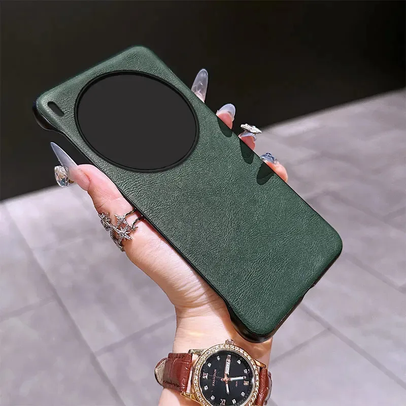 Luxury Leather Pattern Frameless Ultra-Thin Shockproof Bumper Hard Back Cover Case
