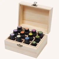 Wooden Storage Box 12/25 Grids Solid Wood Essential Oil Bottle Storage Case Essential Oil Packing Box Perfume Bottle Organizer 1