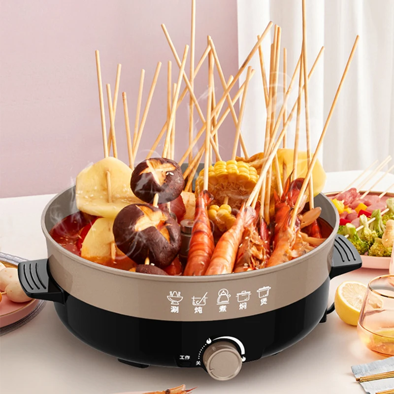 1500W 4.5L Multifunctional Electric Cooker Heating Pan Electric Cooking Pot Machine Hotpot Noodles Rice Eggs Soup Cooking Pot 3