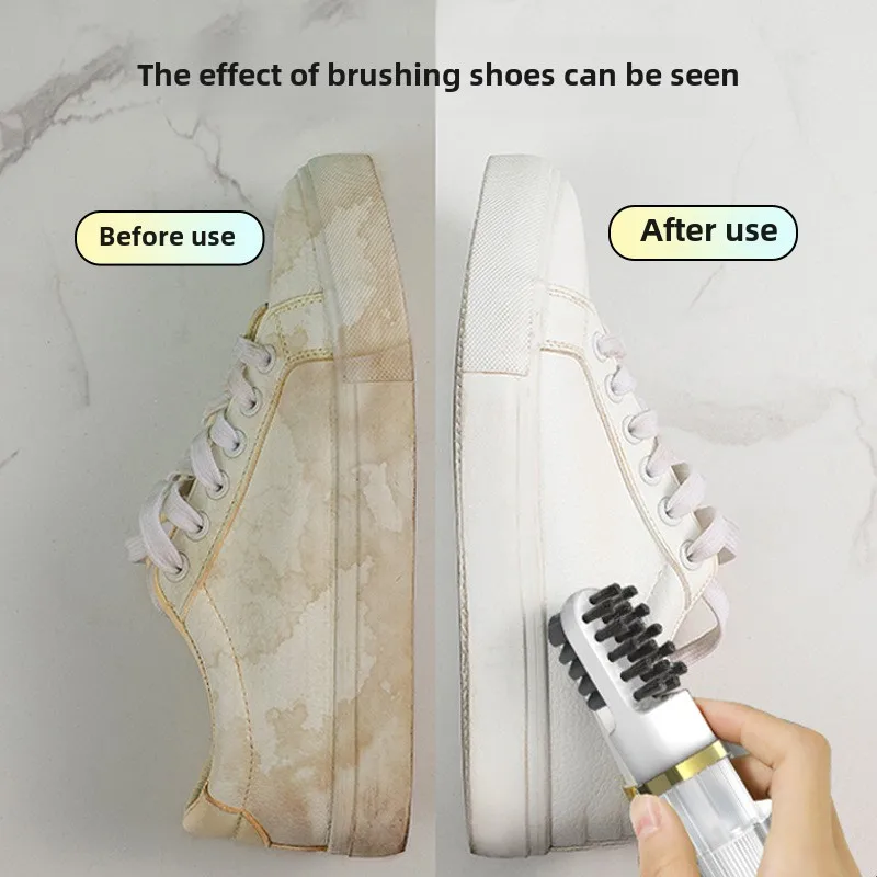 Add liquid shoe brushes, press on both sides to drain the liquid, household, travel. 4