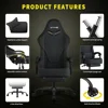 Gaming Chair Ergonomic Computer Chair with Footrest, Big Tall PC Gamer Chairs with Headrest and Massage Lumbar Support 4