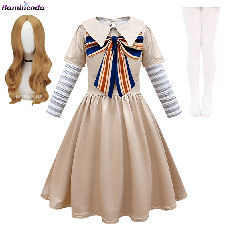 

Megan Cosplay Costume Megan Dress Ai Doll Robots Skirt Top Socks Horrible Movie M3gan Child Cosplay Dress Girls Halloween Outfit