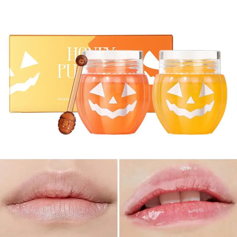

Honey Lip Oil Lip Balm For Day And Night Repair Pumpkin Lip Balm For Hydrating & Prevention Dry Cute Pumpkin Jar Design Bee Lip