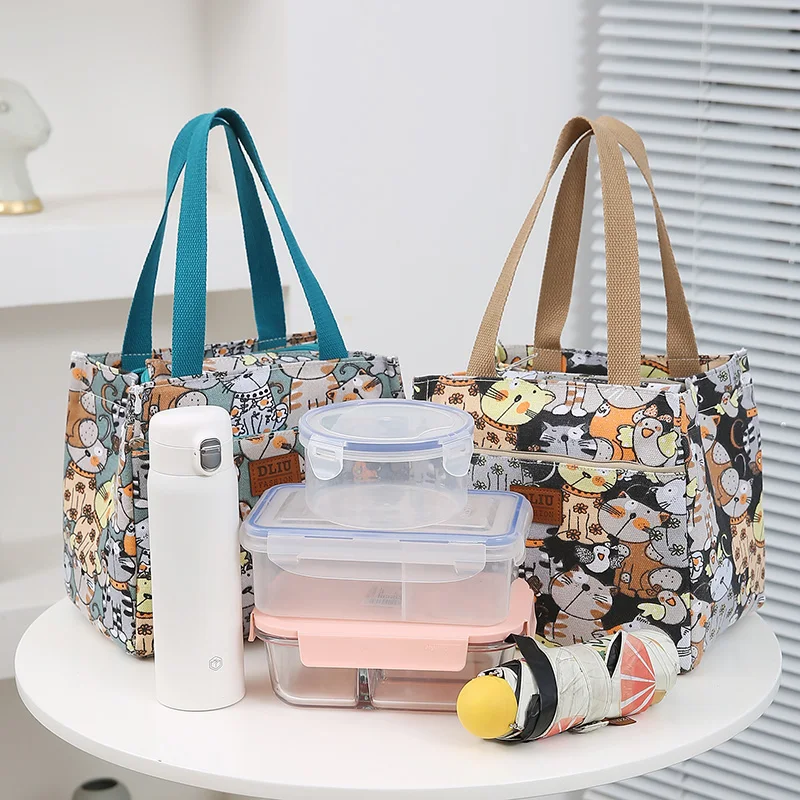 

Квадратные изоляционные сумки, охлаждающая Портативная сумка для льда, модная сумка для ланча с принтом, сумка для бенто, детский Ланч-бокс, сумка-холодильник, водонепроницаемые сумки