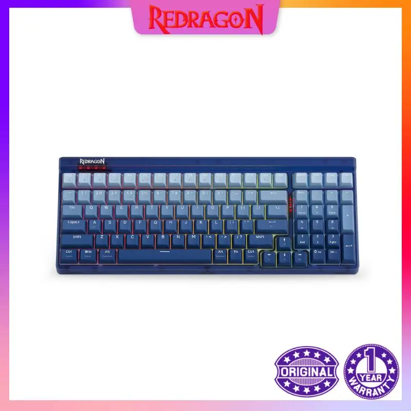 

Redragon K656 PRO 3-Mode Wireless RGB Gaming Keyboard, 100 Keys Mechanical Keyboard , Hot-Swappable Socket, Purple Switches