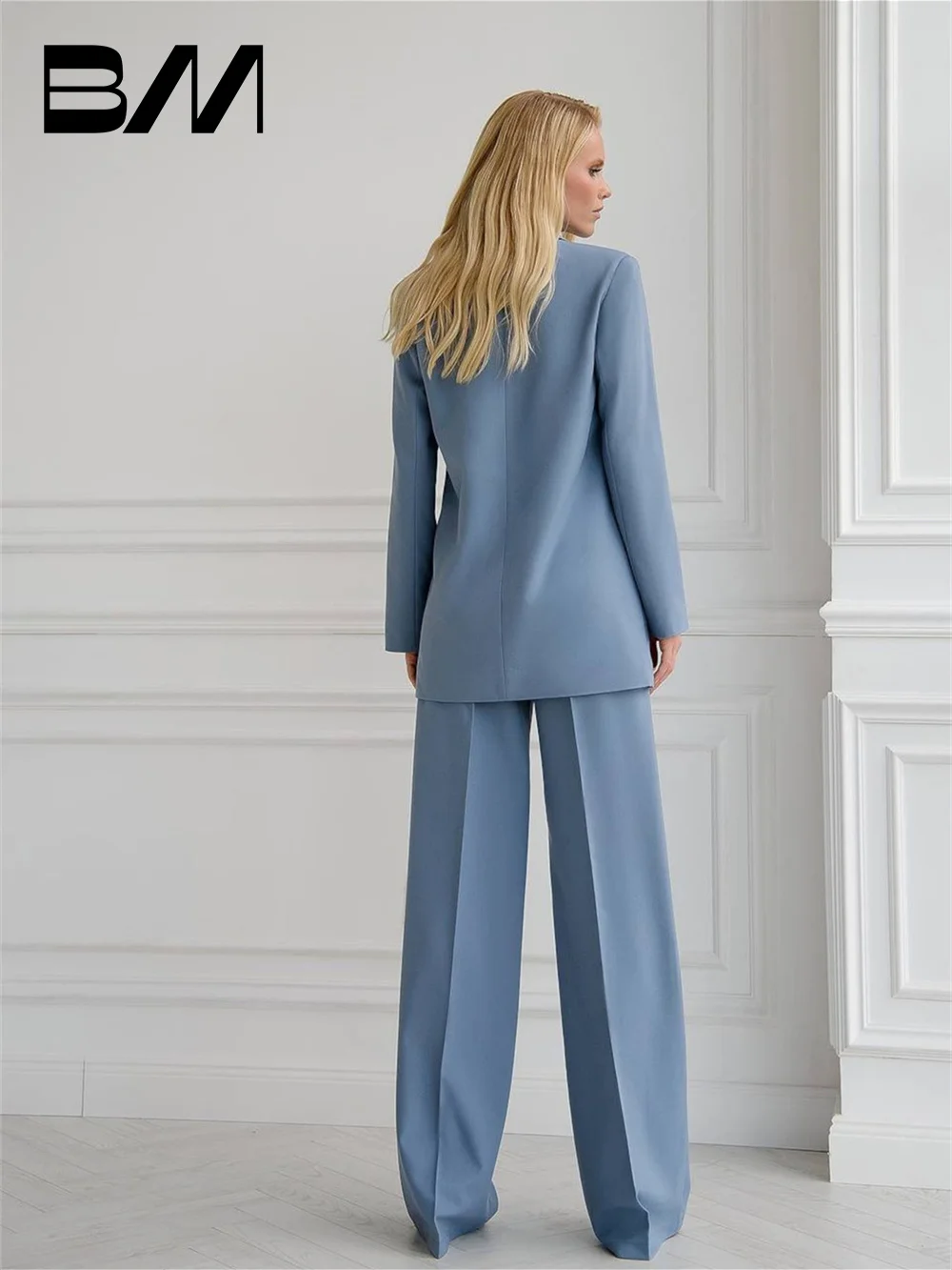 BRLMALL-2-Piece Office Suit for Women, Fashionable Suits, Pant Suits, Wedding Dress, Spring, Summer, 2024