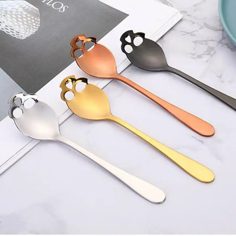 1~8PCS Creative 304 Stainless Steel Skull Coffee Spoon Dessert Tea Sugar Scoop for Home Kitchen Accessories Gift Bar Coffee Shop stainless steel spoon