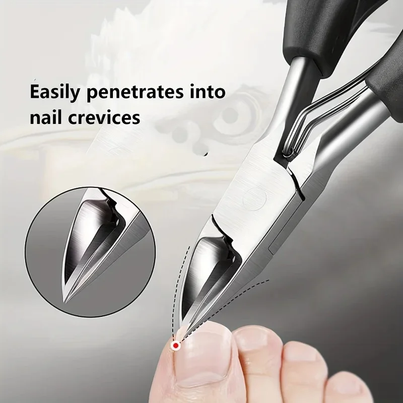 Tronchesino per Unghie Professionale, Strumenti per Pedicure e Paronichia, Set Manicure, Acciaio Inossidabile, Lama Curva Affilata, Pinze Grandi - immagine 5