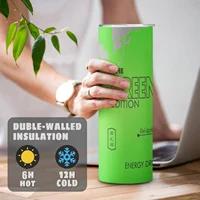 Coconut Berry Energy Drink Insulated Tumblers Double Wall Stainless Steel keep Cold /Hot Water bottle with Straws 20Oz Reusable 2
