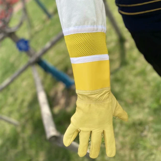 Pu Méhész Kesztyű Lélegző Védőhüvelyek Szellőztetett Professzionális Méhellenes Méhek Méhész, Hogy Megakadályozzák A Méhkas Eszközt - Image 5