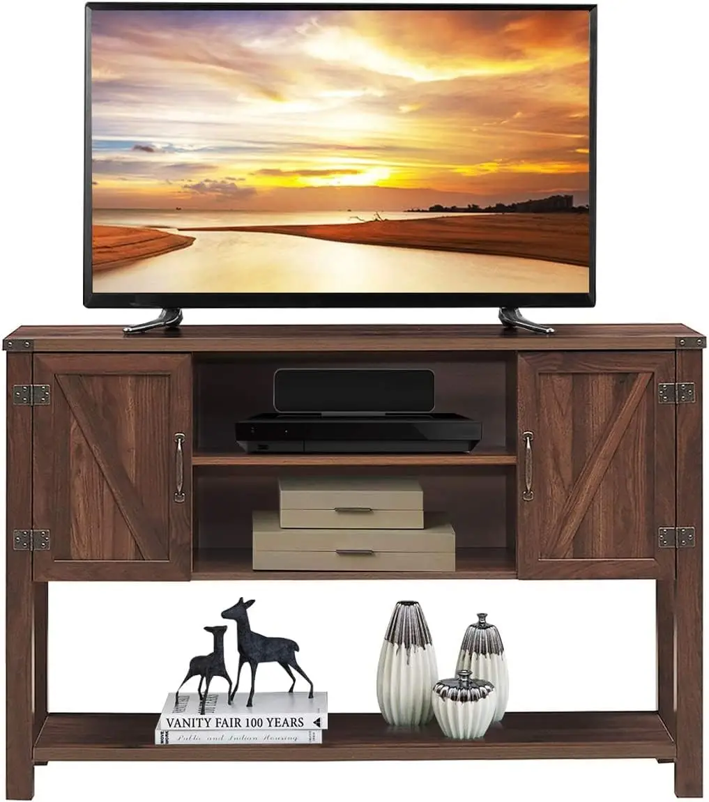 

TV 2 Side Door Cabinets Multi-Functional Stand，Suitable for Living Kitchen Dining Room Home Office Console Buffet Table, Brown