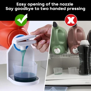 พลาสติกซักรีดผงซักฟอกถ้วยผู้ถือหยด Catcher แน่นถือขวด Spouts ช่วยให้เครื่องซักผ้าทําความสะอาดและจัดระเบียบ 1