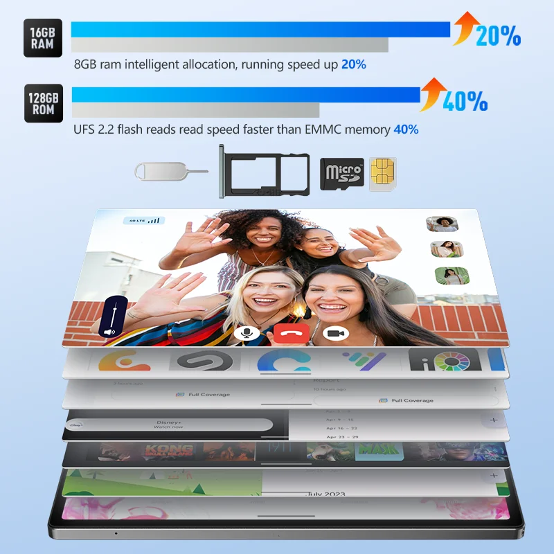 New Headwolf HPad 5 Android 14 Tablet 10.5-inch Helio G99 Max 16GB RAM 128GB ROM Dual SIM pad Widevine L1 8500mAh fast charge 3