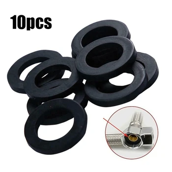 10 pz Anello di Gomma Guarnizione Piatta Anello di Tenuta Tubo Flessibile Bagno Bagno Doccia Tubo Rondelle Guarnizioni In Gomma Per Soffione doccia Tubo 1