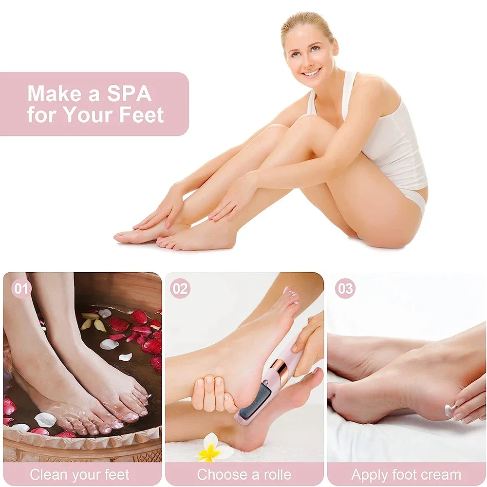 Description Picture 4 of itemElectric Foot Callus Remover Foot Dead Skin Remover Rechargeable Foot Scrubber Grinder Professional Pedicure Tools Feet Care