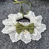Lace Bowknot Pearl Collar Cat Dog Neckerchief Pet Cats Kitten Dog Puppy String Bib Necklace Necktie Neck Strap Scarf Accessories 4