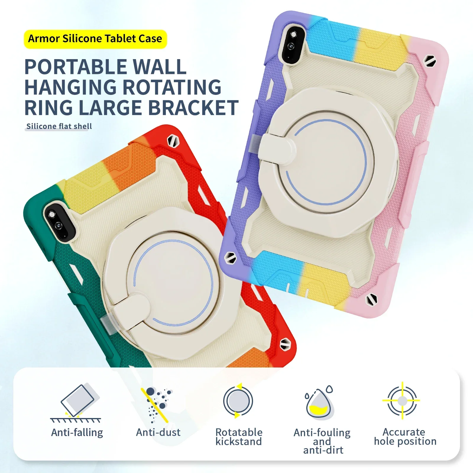 Kids Silicon Shockproof Stand Tablet Cover, Enhanced Protection Case