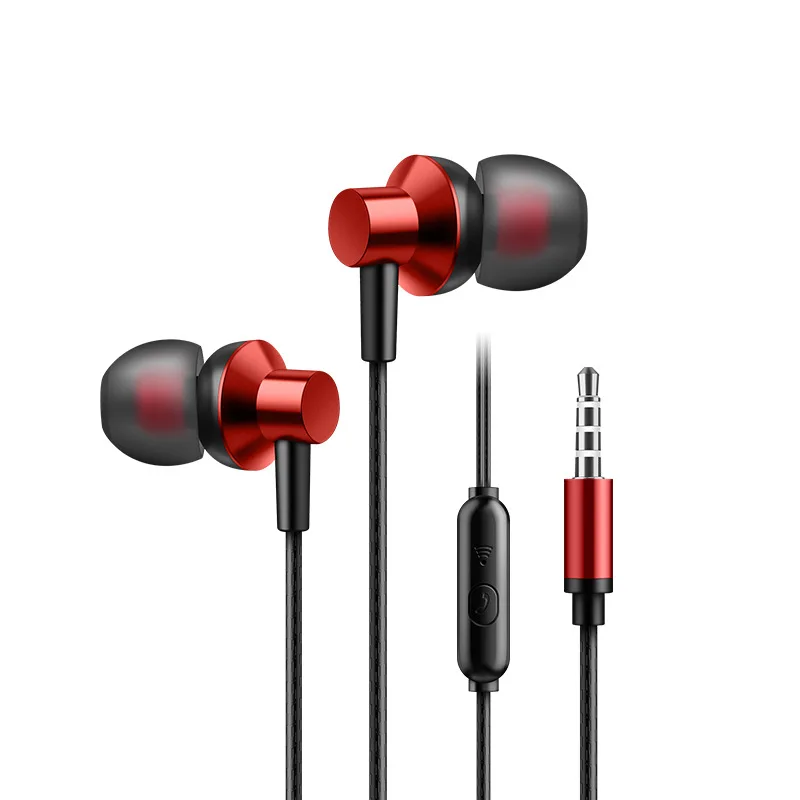 

In Ear Style Wired Headset A03 3.5mm Metal Subwoofer Wired Headphones With Line Control, Call Mic Portable Earphones