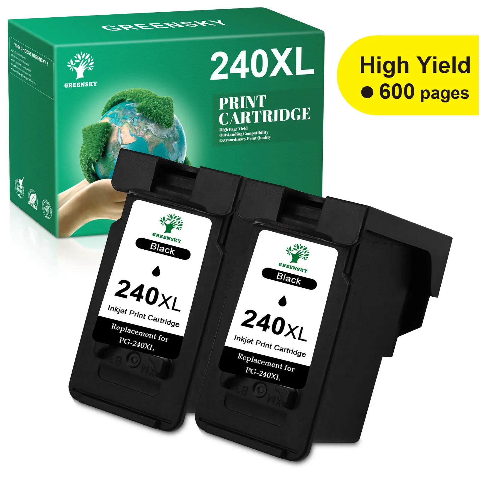 

2X Black Printer PIXMA PG-240XL Ink Cartridge For Canon MX452 MX459 MX470 MX472