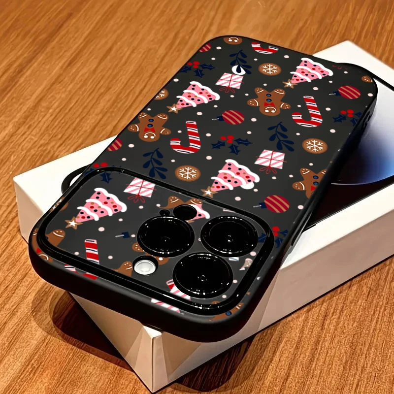 Christmas Gingerbread Man and Snowflake Pattern Phone Case Cover