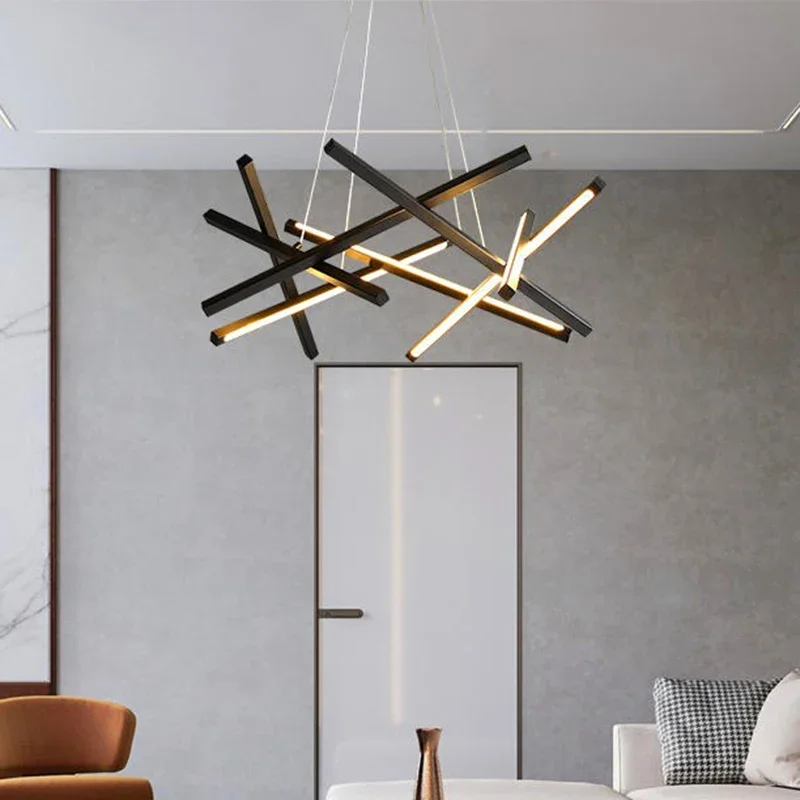 

Nordic Modern Luxury Living Room Chandelier Geometric Design Restaurant Villa Staircase Restaurant Bedroom Lighting Light