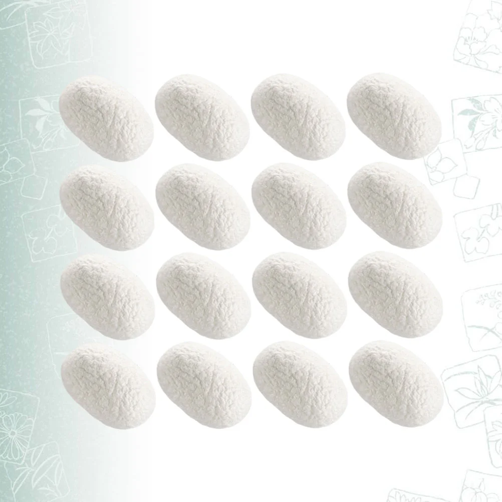 30pcs Facial Cleansing Silkworm Balls Whitening Exfoliator White Cocoons Ball for Skin Care