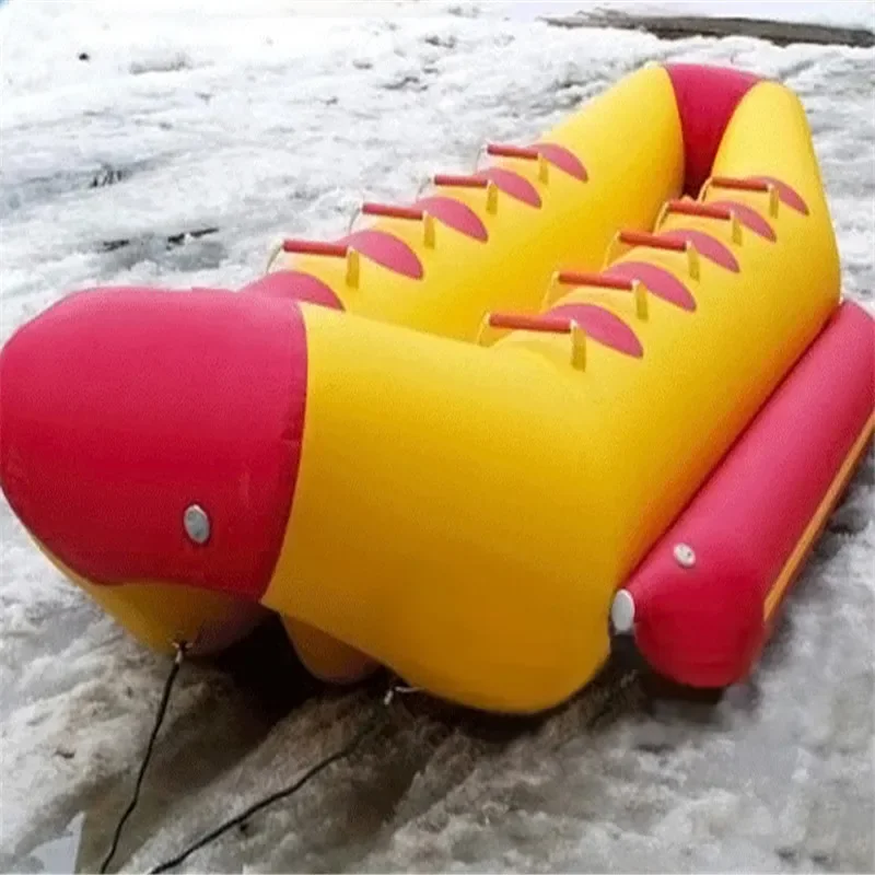 Factory Inflatable Snow Sled Hot Sale Winter Outdoor Amusement Play Game Banana Snow Tube Toys