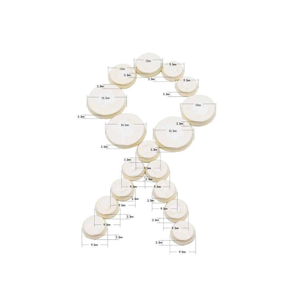 Clarinet Accessories 17Pcs/Set Clarinet Pads Cork Cushion Durable Leather Pad Clarinet Button Pad Replacement Woodwind Musical Instrument Accessories