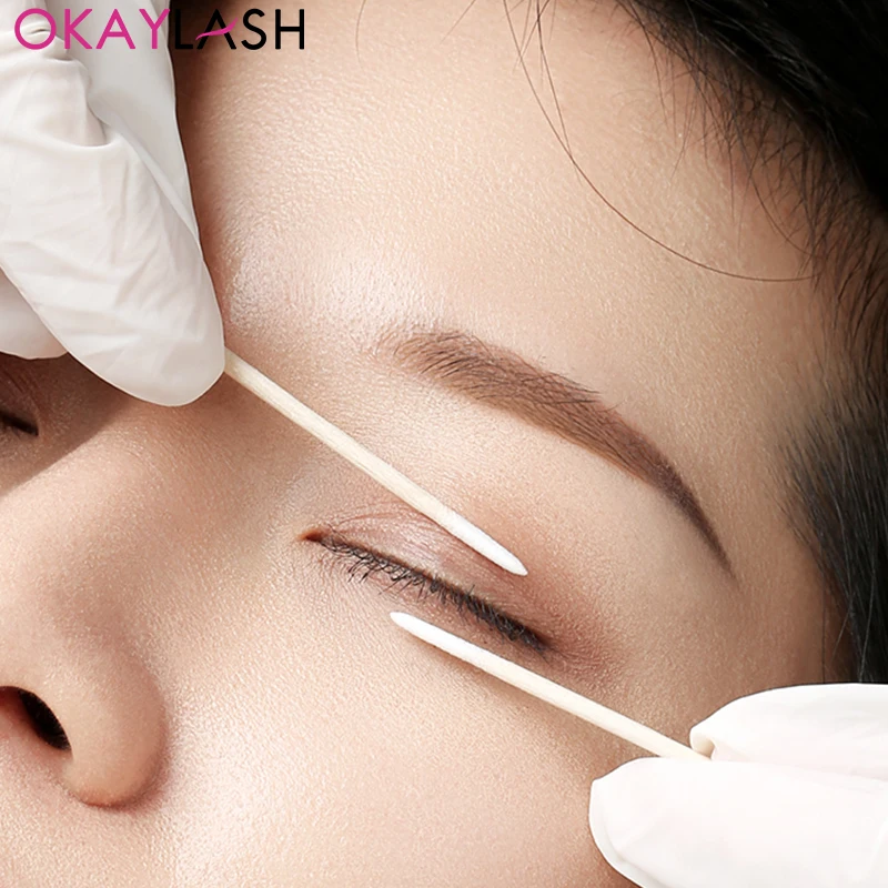 500/300/100pcs Micro Mini Cotton Swab Eyelash Extension Glue Removing Cleaning Sticks Tattoo Makeup Tool