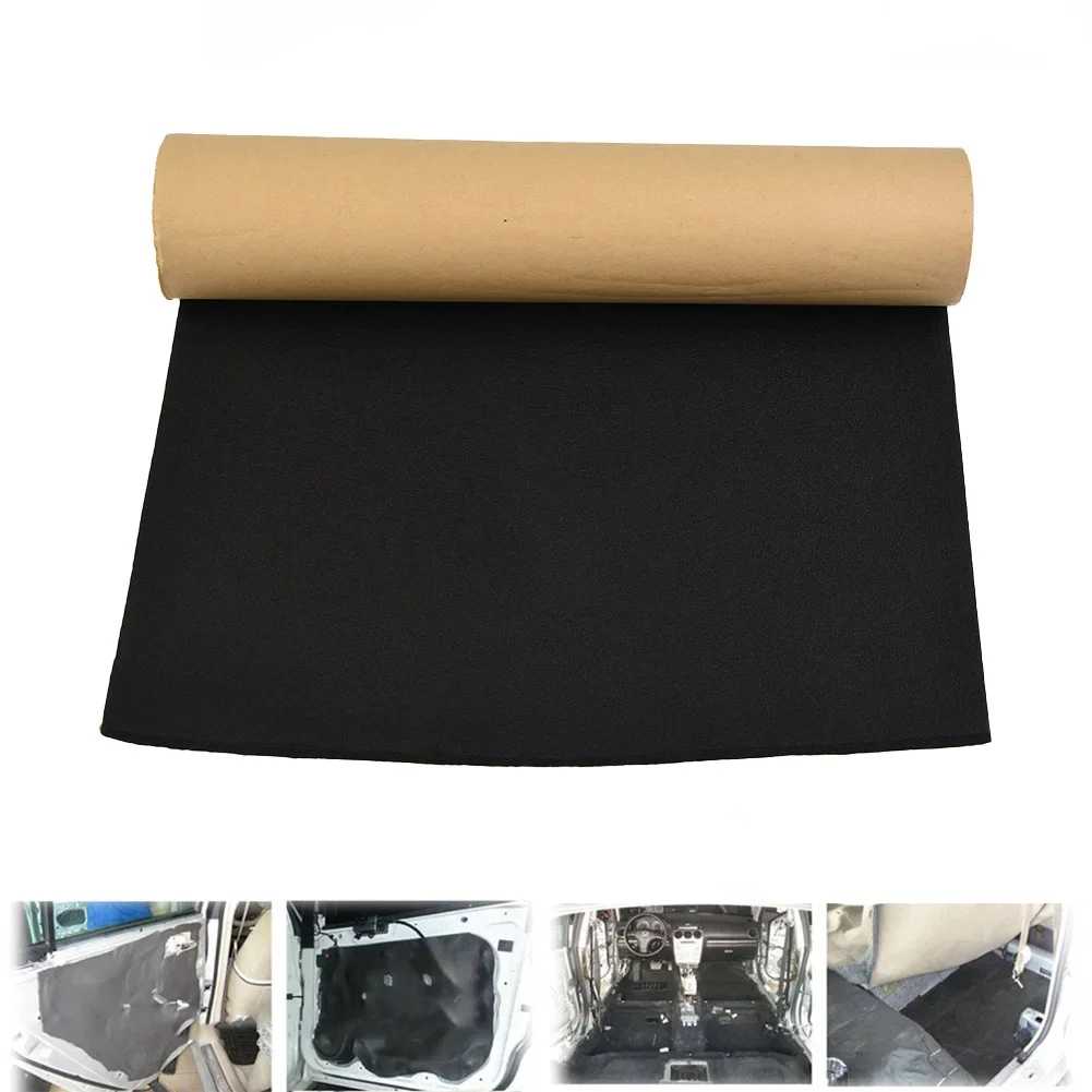 1x Black Car Sound Proofing Deadening Insulation Foam 30cm*50cm*6mm Rubber +plastic Cotton To Reduce Vibrations And Rattles