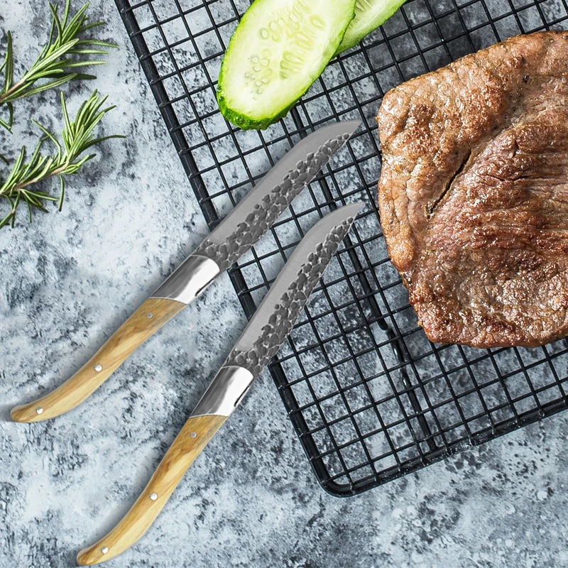 Laguiole Steak Knife, Wooden Dinner Knifes, Wooden Steak Knives